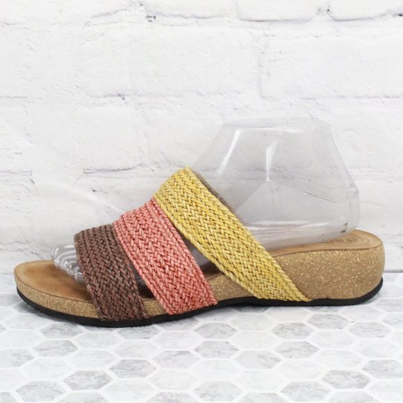Taos Footwear Shoes - TaosTricolor Leather Slide Woven Sandal Size 9-9.5